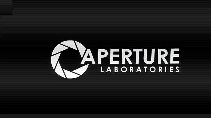 Portal Aperture Black HD, aperture laboratories logo, video games, HD wallpaper