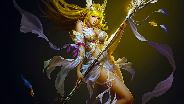 League-of-Angels-Doris-Girls-Аngel warrior-Fantasy-HD Wallpaper-2880×1620, HD wallpaper
