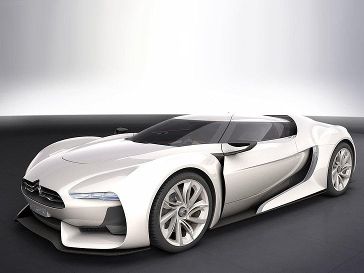 Citroen GT Concept White, white Citroen concept coupe, Cars, motor vehicle, HD wallpaper