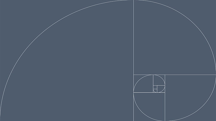 blue illustration, Fibonacci sequence, golden ratio, graphic design