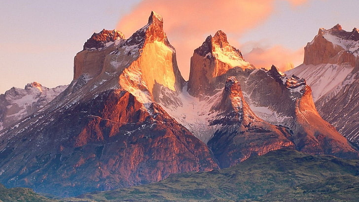 Mountains, Chile, Cordillera Paine, Patagonia, Summit, Torres del Paine National Park, HD wallpaper