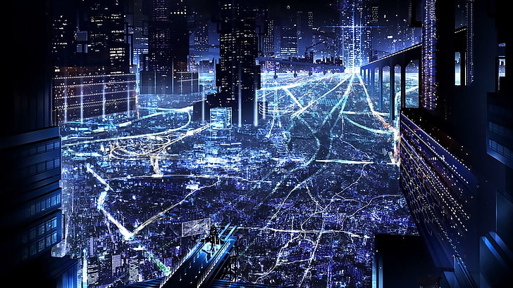 HD wallpaper: Anime, Original, Building, City, Night, Sci Fi | Wallpaper  Flare