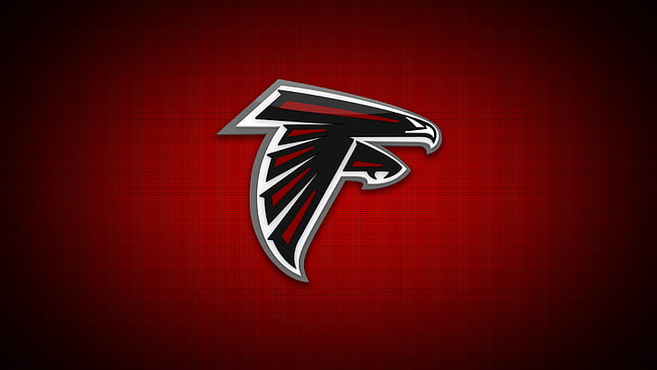 falcons, Atlanta Falcons, logo, red background, minimalism