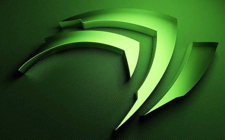 untitled, logo, Nvidia, technology, GPUs, computer, metal, green color