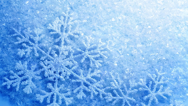 blue, frost, freezing, winter, sky, snow, ice, snowflake, snowflakes, HD wallpaper