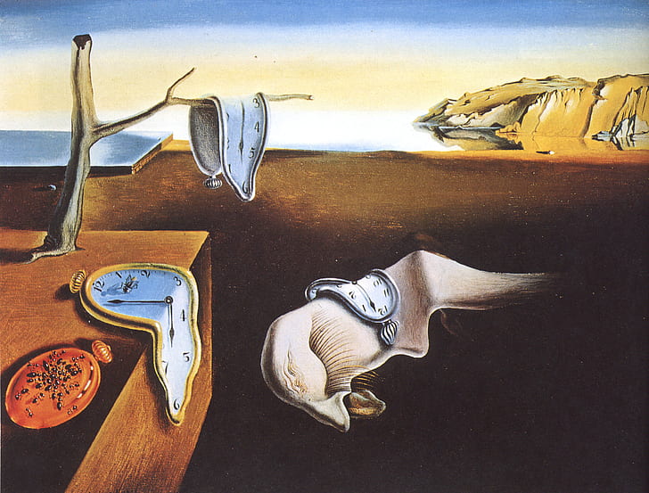 time, surrealism, watch, oil, picture, artist, canvas, Salvador Dali