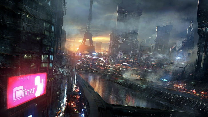 futuristic city, science fiction, artwork, Remember Me, digital art