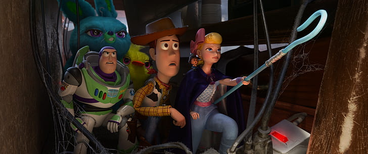 Movie, Toy Story 4, Bo Peep, Bunny (Toy Story), Buzz Lightyear, HD wallpaper