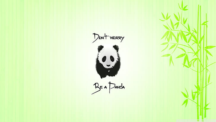panda, quote, animals, bamboo, HD wallpaper