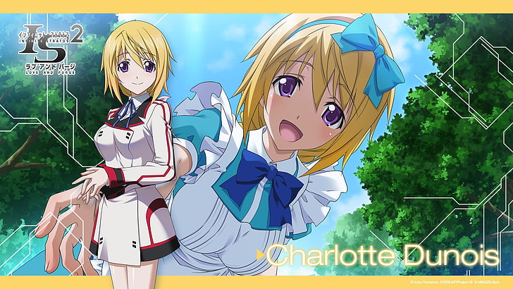 anime, anime girls, Infinite Stratos, school uniform, Dunois Charlotte, HD wallpaper