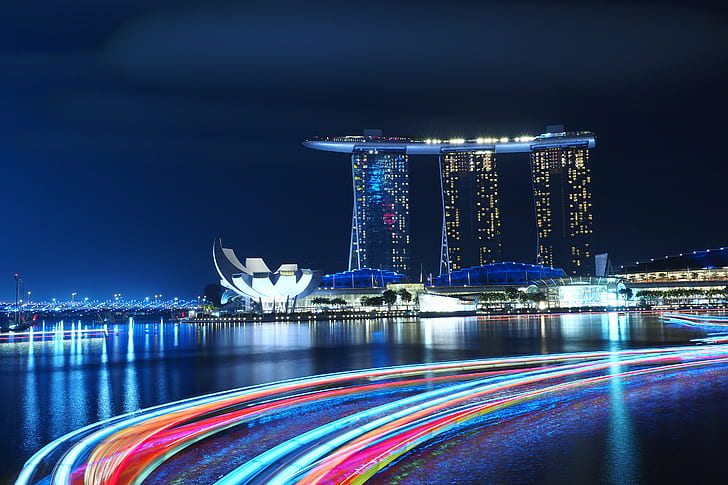 time-lapse photo of high-rise building, singapore, singapore