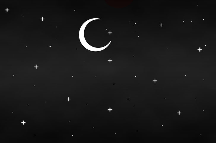 Moon, moonlight, white, dark, night, space, astronomy, no people