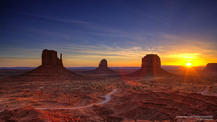 Sunrise, Monument Valley, Arizona-Utah, Sunrises/Sunsets, HD wallpaper