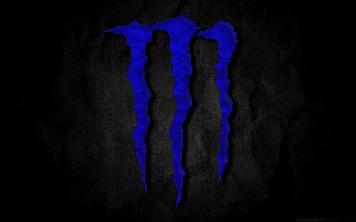 Download Bright Blue Monster Energy Logo Wallpaper | Wallpapers.com