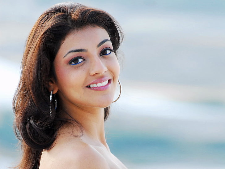 Kajal in  Telugu Movie, portrait, beauty, beautiful woman, smiling, HD wallpaper