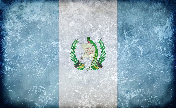 Grunge Flag Of Guatemala, white and blue striped flag, Artistic, HD wallpaper