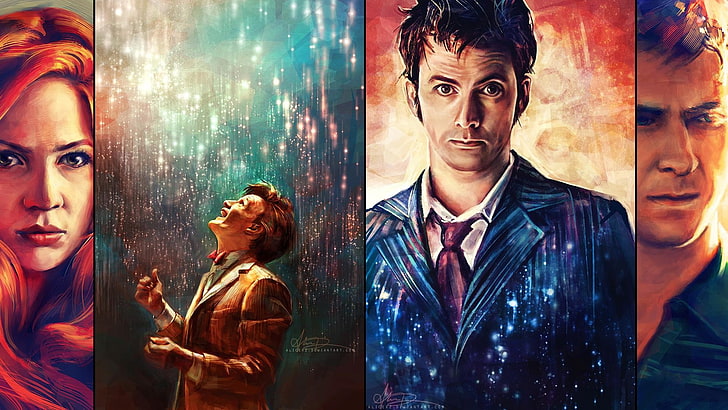 man in black suit illustration, Doctor Who, The Doctor, artwork