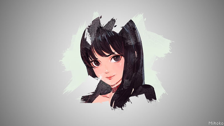 HD wallpaper: anime, anime girls, black hair, black eyes, choker, one  person | Wallpaper Flare