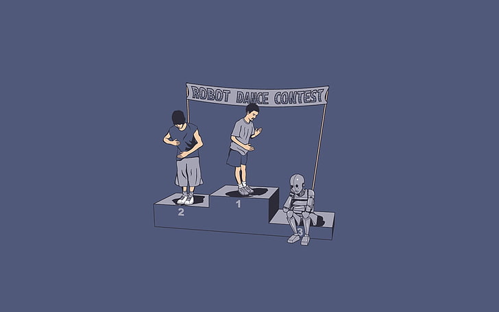 Robot Dance Contest illustration, contests, humor, studio shot