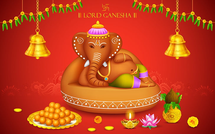 Ganesh Chaturthi Decoration, Lord Ganesha, Festivals / Holidays, HD wallpaper