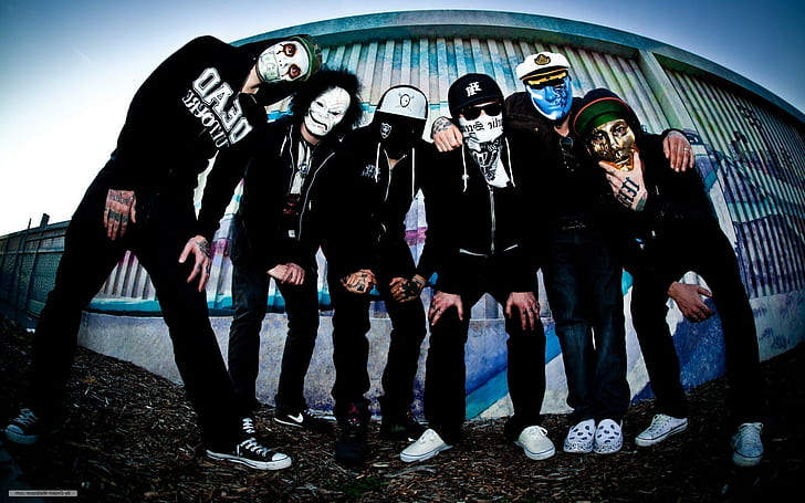 hollywood undead, group of people, full length, men, standing