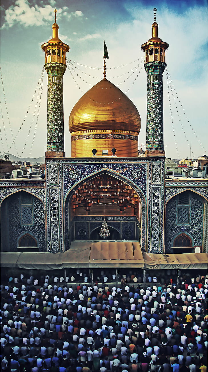 Iran, Islamic architecture, gold, mosque, HD wallpaper