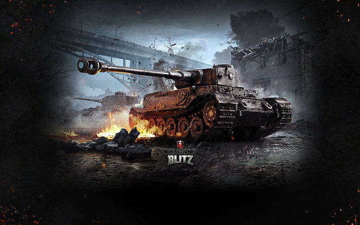 World of Tanks Blitz poster, wargaming net, tiger, weapon, gun, HD wallpaper