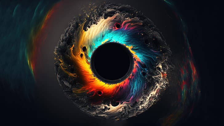 Iris, eyes, colorful, AI art, HD wallpaper