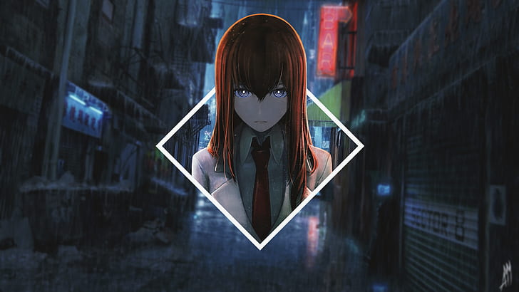 anime, anime girls, picture-in-picture, Makise Kurisu, Steins;Gate