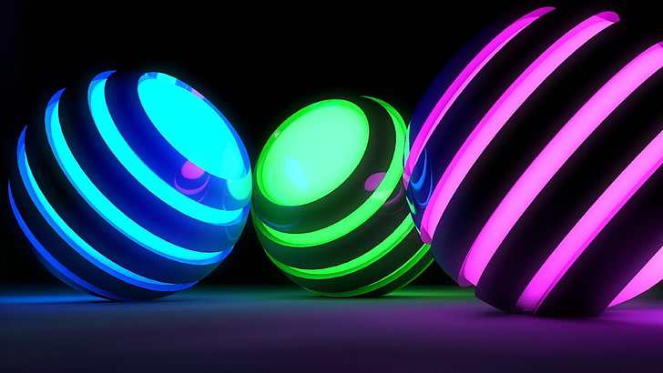 illuminating, ball, sphere, 3d, digital art, color, colorful, HD wallpaper