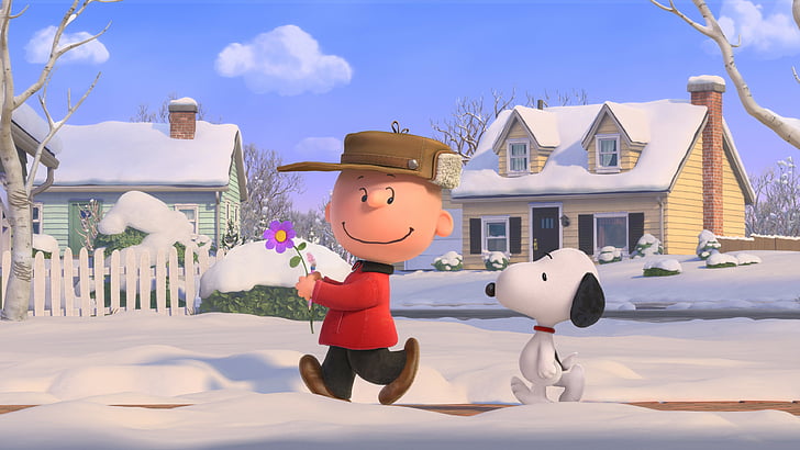 The Peanuts Movie, Snoopy, Charlie Brown, winter, HD wallpaper