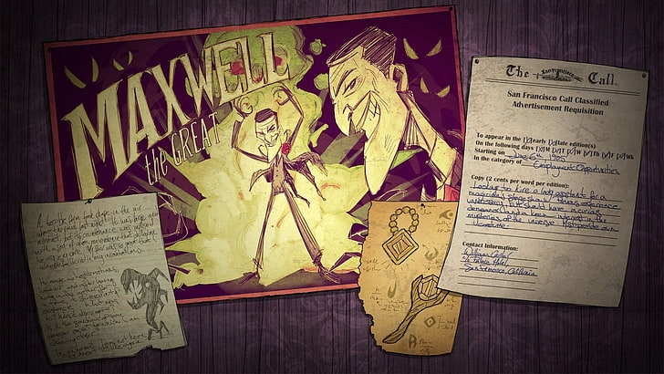 Dont Starve, paper, text, no people, communication, indoors