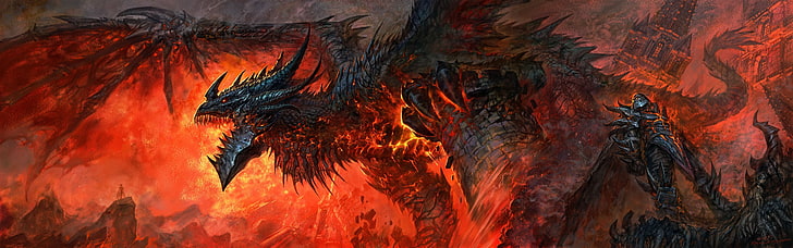 Cataclysm, World, deathwing, artwork, Warcraft, Dragons, no people