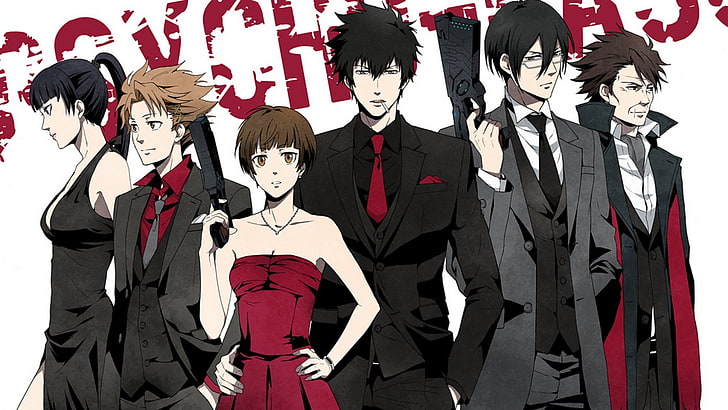 Psycho anime digital wallpaper, Psycho-Pass, Shinya Kogami, Tsunemori Akane, HD wallpaper