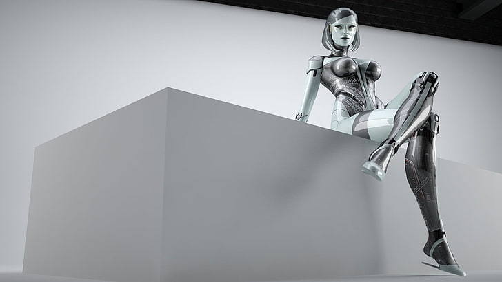 female robot illustration, Mass Effect, EDI, Susie, people, men, HD wallpaper