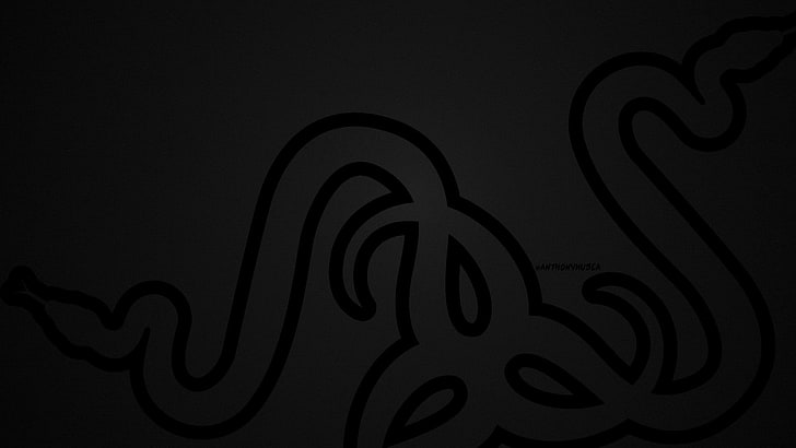 Razer logo, no people, close-up, black color, studio shot, swirl
