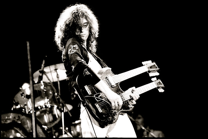 guitarist playing guitar, Rock, Led Zeppelin, Jimmy Page, music, HD wallpaper