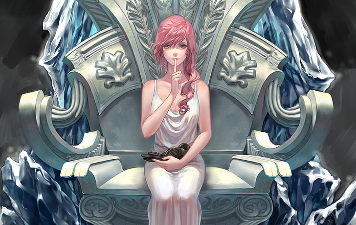 female anime character digital wallpaper, Claire Farron, Final Fantasy XIII