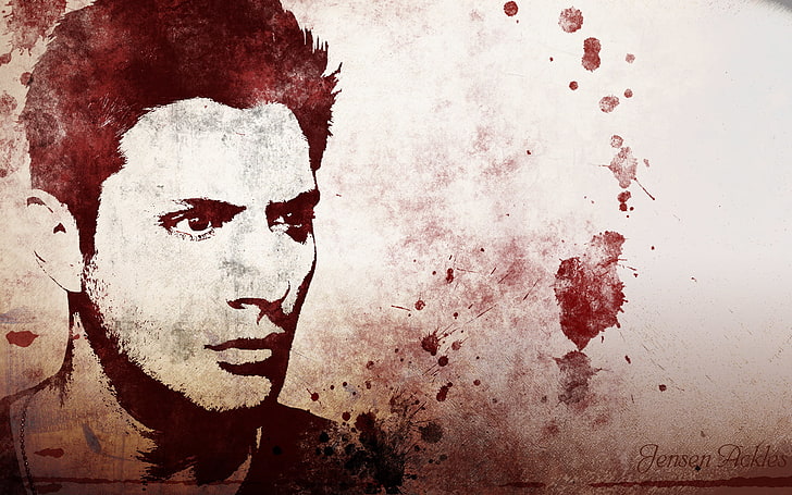 Jensen Ackles portrait painting, actor, supernatural, Dean, Dean Winchester, HD wallpaper