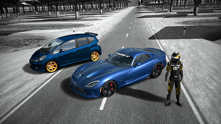 blue coupe, Gran Turismo 6, video games, car, speed, transportation