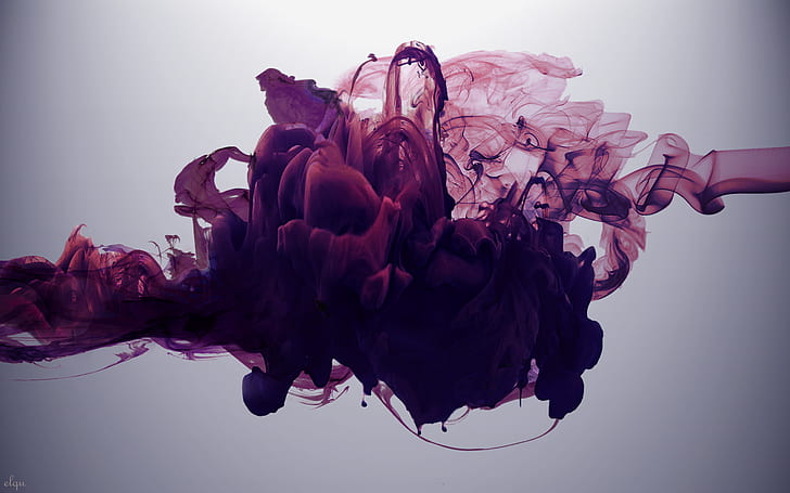 smoke, ink, liquid, abstract, paint in water, HD wallpaper