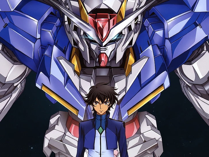 anime, Mobile Suit Gundam 00, one person, front view, portrait
