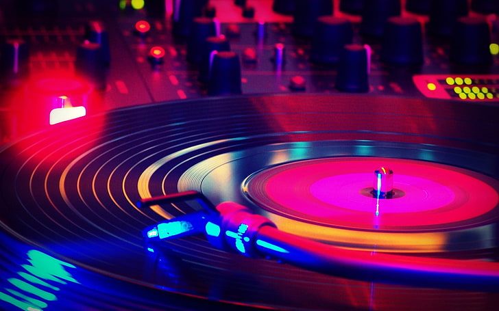 vinyl record, music, turntable, motion, arts culture and entertainment