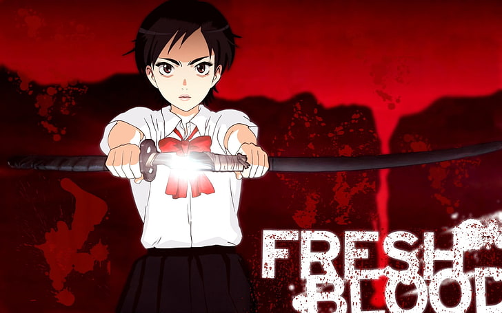 HD wallpaper: Fresh Blood anime, otonashi saya, girl, weapons, uniforms,  bow | Wallpaper Flare