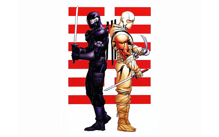 purple and brown ninja illustration, Comics, G.I. Joe, Snake Eyes (G.I. Joe), HD wallpaper