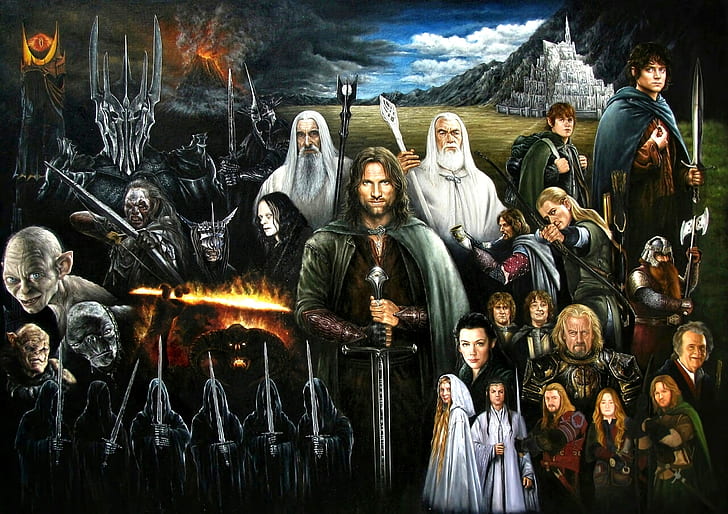 Gollum, The Lord Of The Rings, Aragorn, Frodo Baggins, Sauron, HD wallpaper