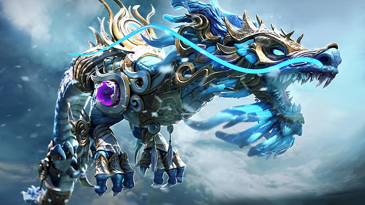 blue dragon illustration, artwork, fantasy art,  World of Warcraft