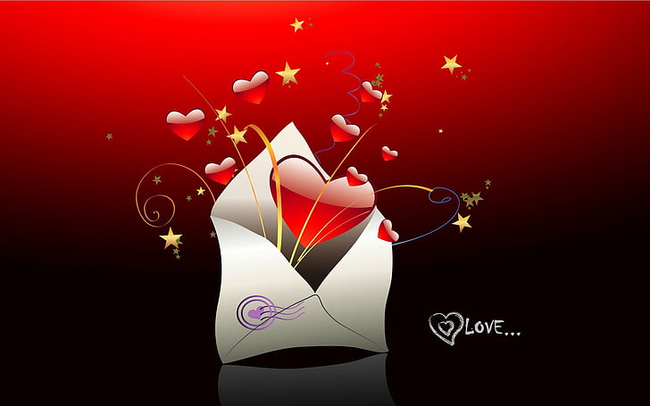 HD wallpaper: mail envelope and heart digital wallpaper, red, love,  illustration | Wallpaper Flare