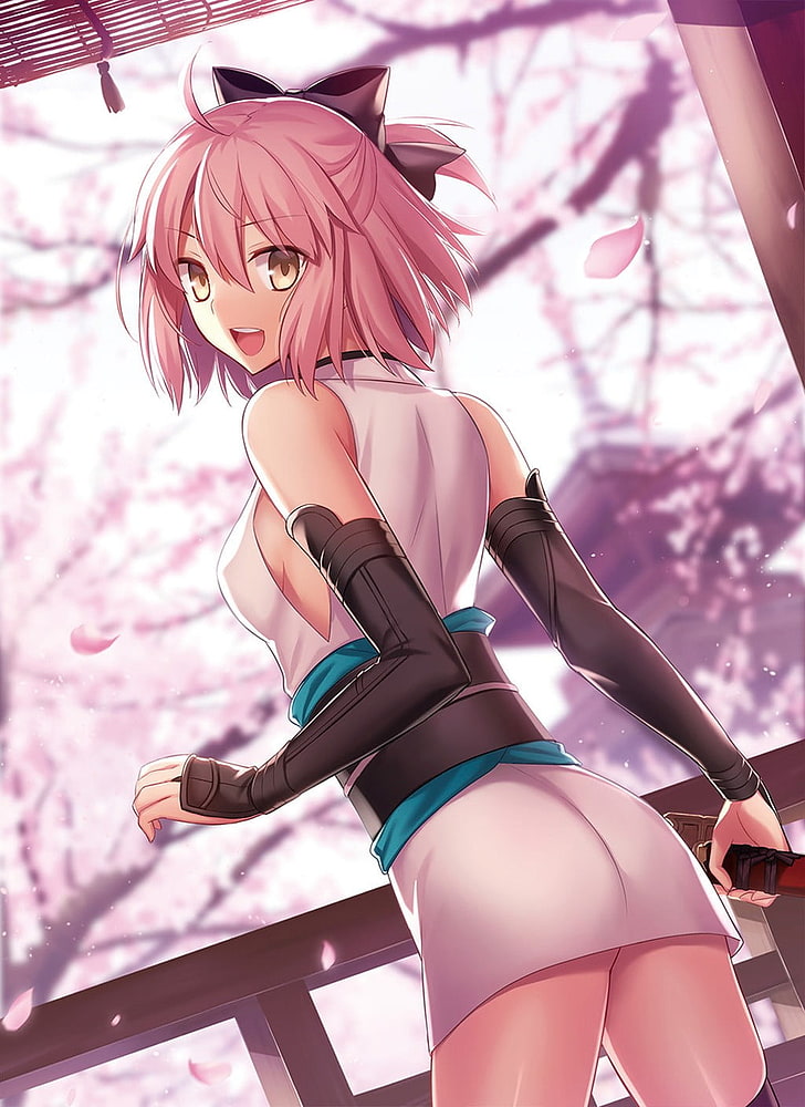 pink haired female character, Fate/Grand Order, Sakura Saber