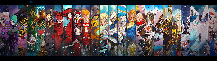 anime characters wallpaper, Duelyst, video games, multiple display